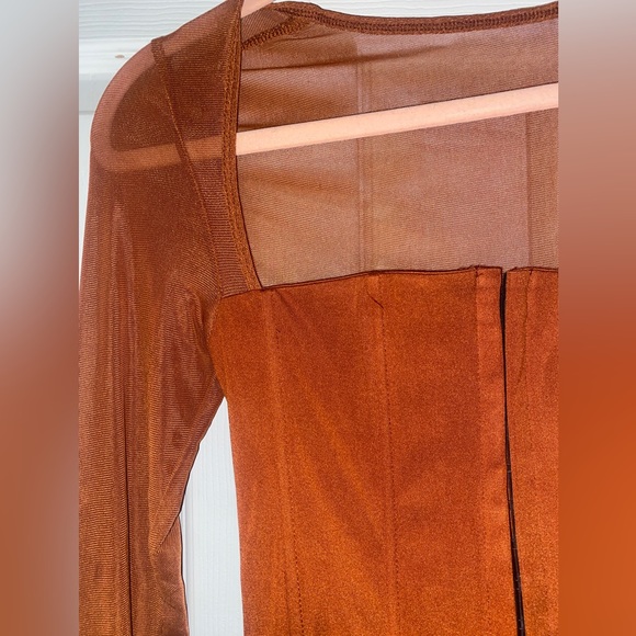 Ariana Grande Mesh Brown/Burnt orange corset top - Picture 4 of 5